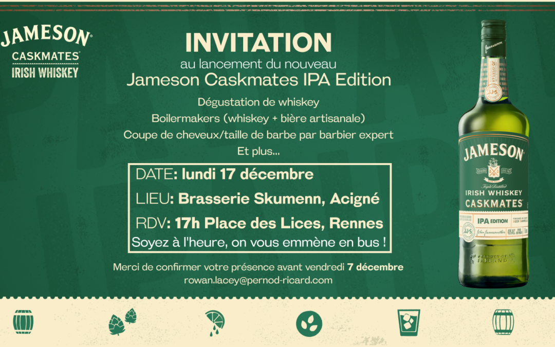 JAMESON & SKUMENN apéro découverte à la brasserie !